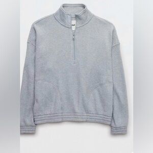 Aerie Waffle Quarter Zip Sweatshirt